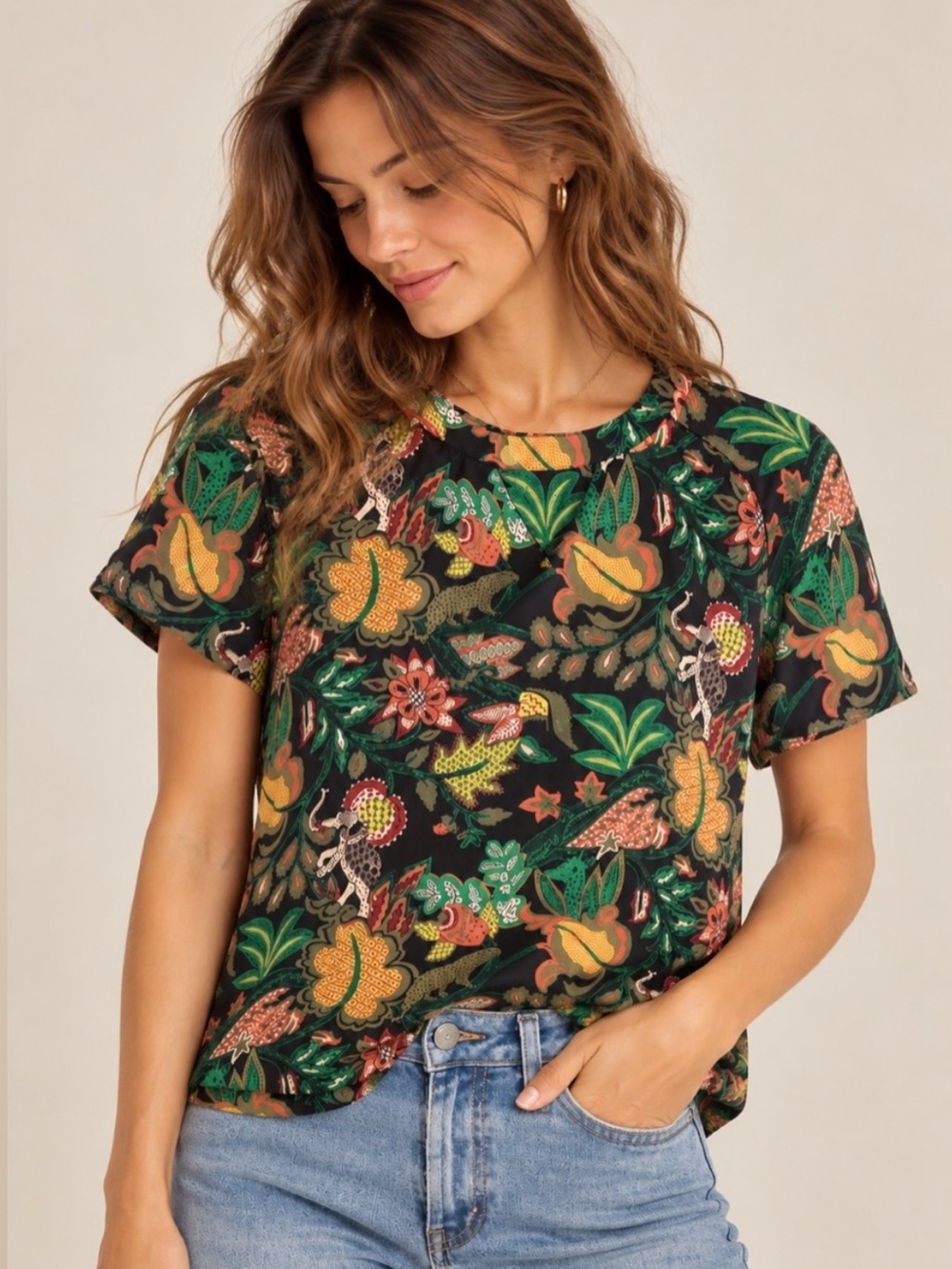 Scotch & Soda Maison Scotch Paisley Hidden Animal Botanical Blouse S
